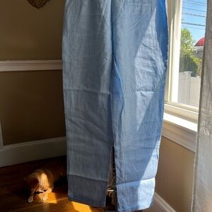 Saks Fifth Avenue Blue Linen Pants